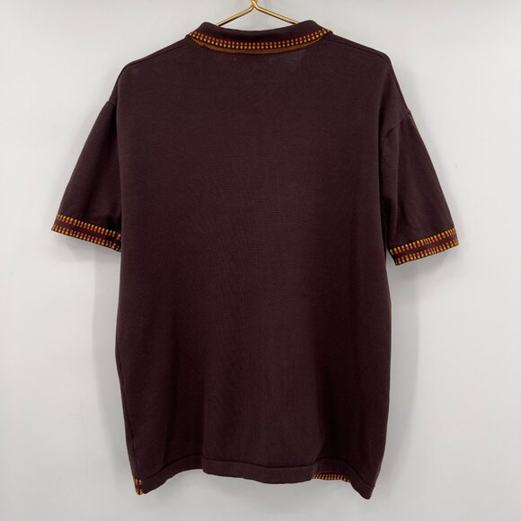 OXKNITSTORE Men’s Brown Knit Button-Up Shirt XXXL 100% Cotton - Picture 5 of 13